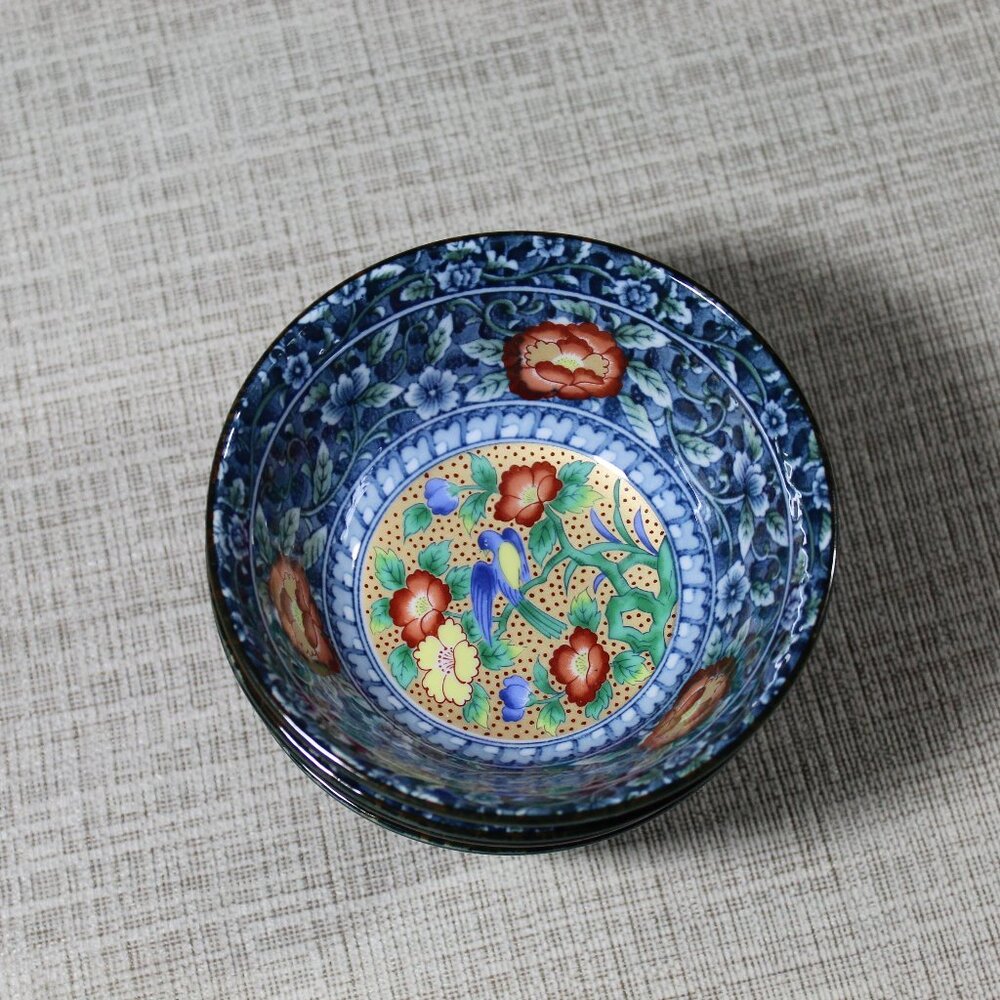 Set of 4 Asahi Japanese Ceramic Bowls 5.25" Soup Bowls